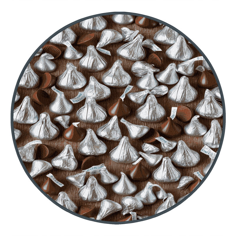  Tapis lavable Hersheys Kisses Desserts, Rond 4 pi