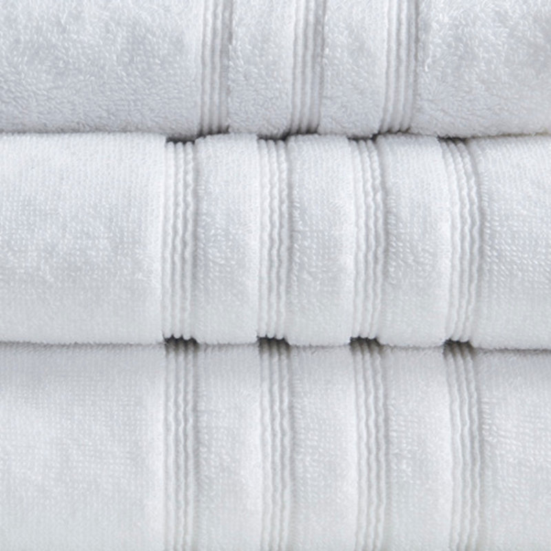 Ensemble 6 serviettes de bain antimicrobien durable, Blanc