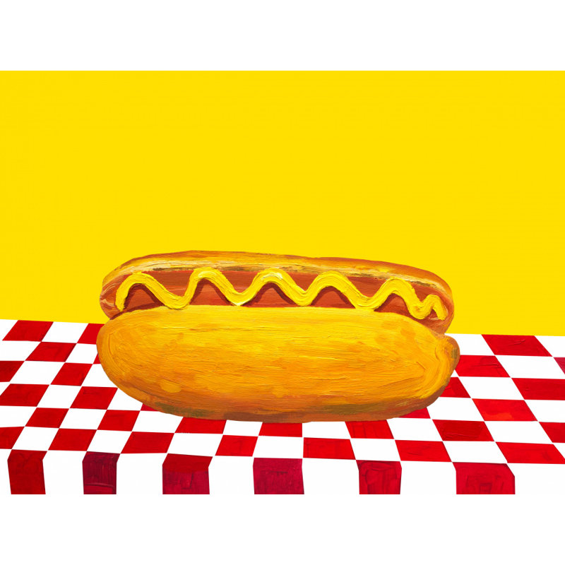 Hot Dog With Mustard Check Yellow