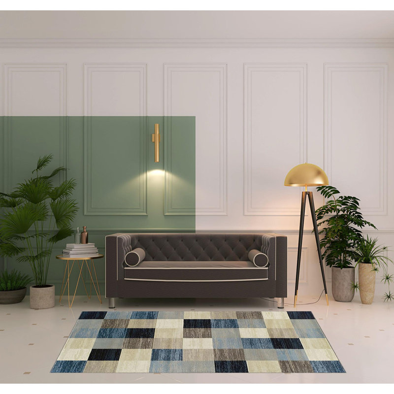 Dawnyelle Wool Patchwork Indoor Rug, Rectangle 5' x 8'