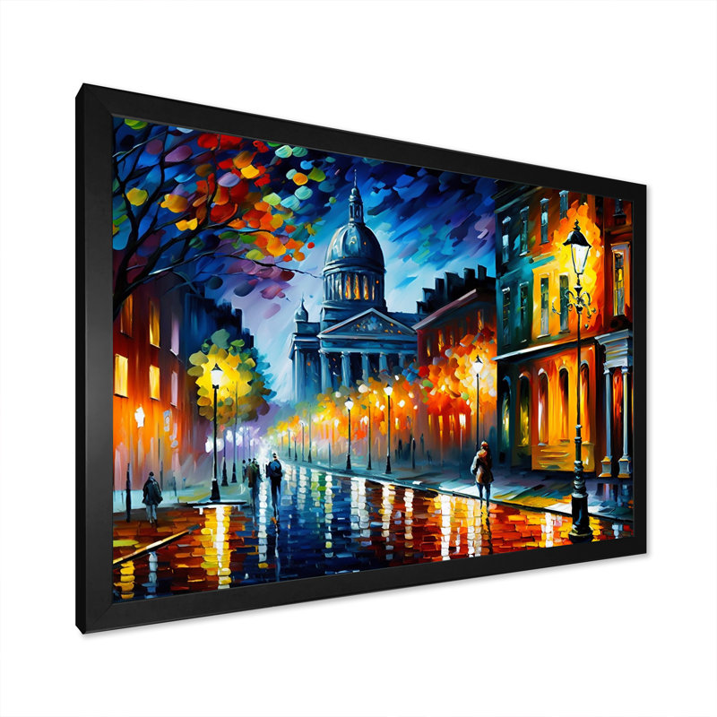 «Colorful Montreal City II», reproduction sur toile, H 12 po x l 20 po x P 1 po, Cadre noir