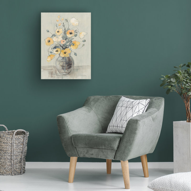 Art mural sur toile tendue - «Joyful Bouquet» de Silvia Vassileva pour décoration de salon, de chambre à coucher ou de bureau - 14 x 19