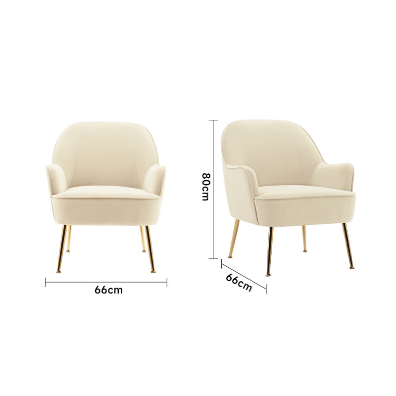 Ebenezer Velvet Armchair, Cream