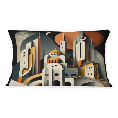Coussin décoratif Fantasy Cityscape III - City Buildings
