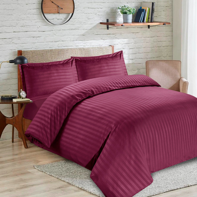 Neacsu Bedding, Double Duvet Cover + 2 Standard Pillowcases, Burgundy