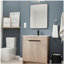 Coiffeuse indépendante de 30 pouces avec lavabo en céramique blanche et 2 portes d'armoire à fermeture en douceur