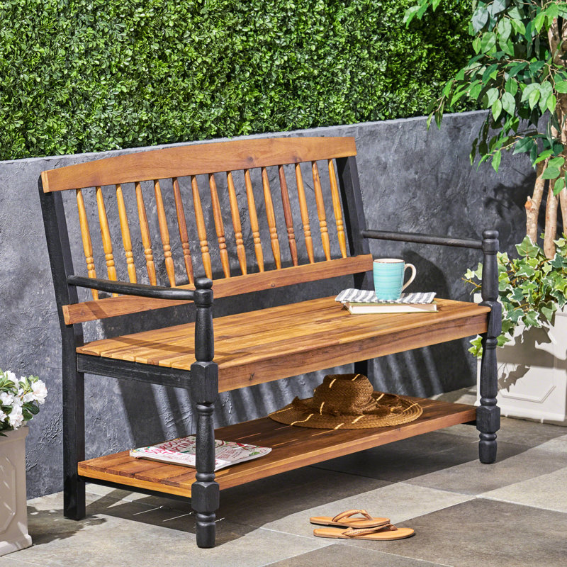 Banc impérial, banc classique avec rangement, fini bois, hauteur 91,4 cm (36 pouces), tablette de rangement intégrée, assise de 45,1 cm (17,75 pouces).