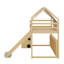 Lit mezzanine simple en bois avec tente-1054561667