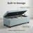 49.75" Baby Blue Tufted Storage Ottoman Bench - Polyester Fabric, Wooden Legs, 300lb Capacity