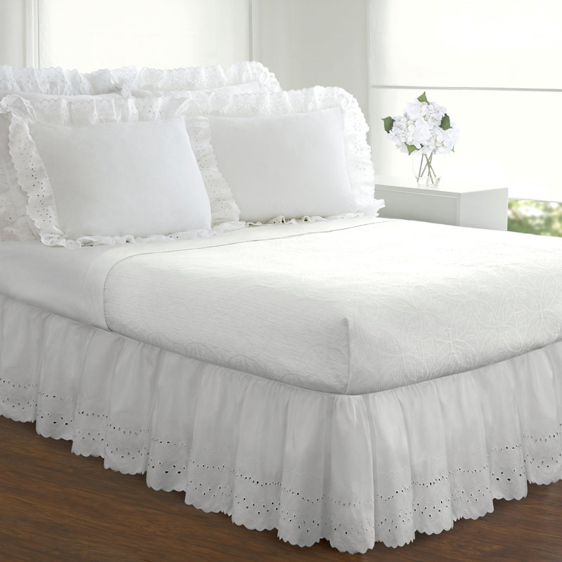 Jupe de lit Fresh Ideas, Très grand lit, Blanc, 18"