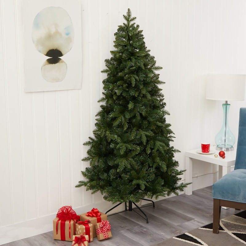Sapin de Noël artificiel avec lumières claires, H 6 pi