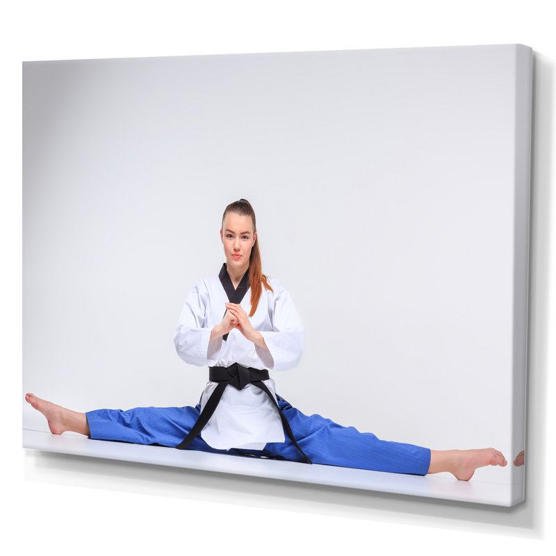 Karaté ceinture noire sur toile, Toile tendue, H 12 po x l 20 po x P 1 po