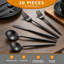 Ensemble de couverts 20 pièces en acier inoxydable noir mat, service de couverts à finition satinée pour 4, ustensiles de cuisine allant au lave-vaisselle-719470294-719470295