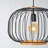 Industrial Wooden Chandelier, Black Finish, 11.8 in Diameter x 47.2 in Height | 1 x E27 Socket, Max 40W | Stylish Lighting for Modern Homes & Offices, Elegant Plain Design, Bulb Not Included