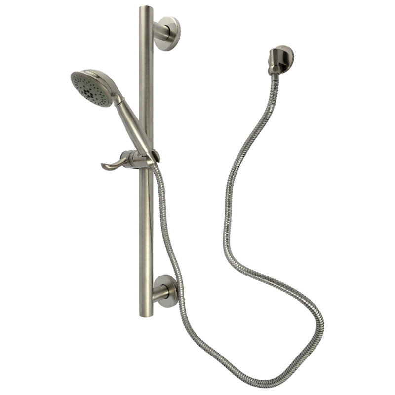Kingston Brass Made To Match Shower System With Slide/Grab Bar And Hand Shower, Brushed Nickel
