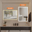 Miroir de meuble-lavabo à cadre 48 po x 32 po à DEL, cadre en aluminium avec lumières biseautées à angle biseauté à 45 °, 3 couleurs, antibuée, convenant à une décoration moderne