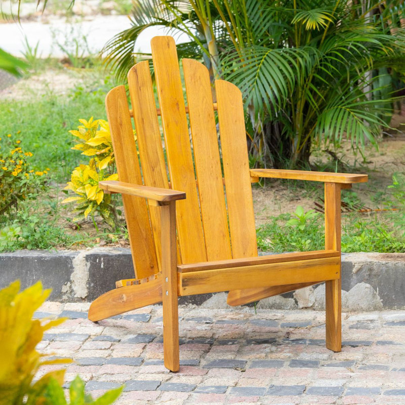 Chaise Adirondack en bois massif Ivania, Naturel