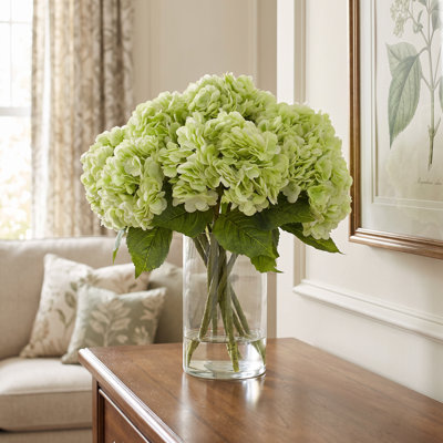 Hydrangeas Arranged in a Glass Vase