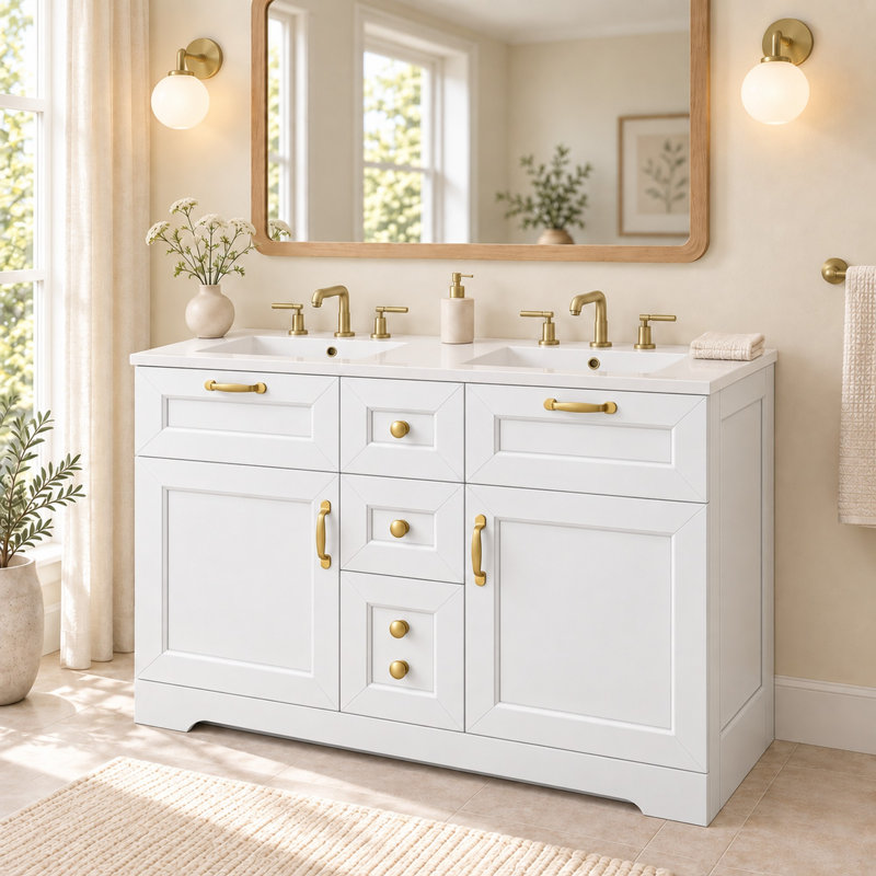 Base de meuble-lavabo 48 po seulement, White