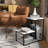 3-Tier Ladder-Shaped Chair Side Table with Storage Shelf