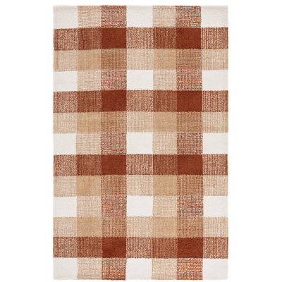 Genre Hand Tufted Wool;Cotton Plaid Rug