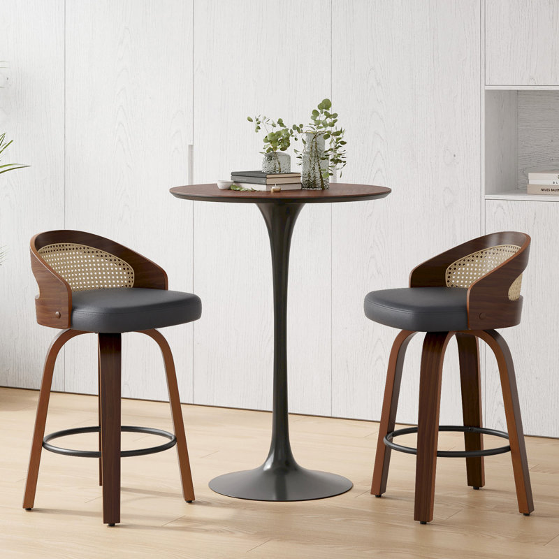 Ensemble de 2 tabourets pivotants, Noir