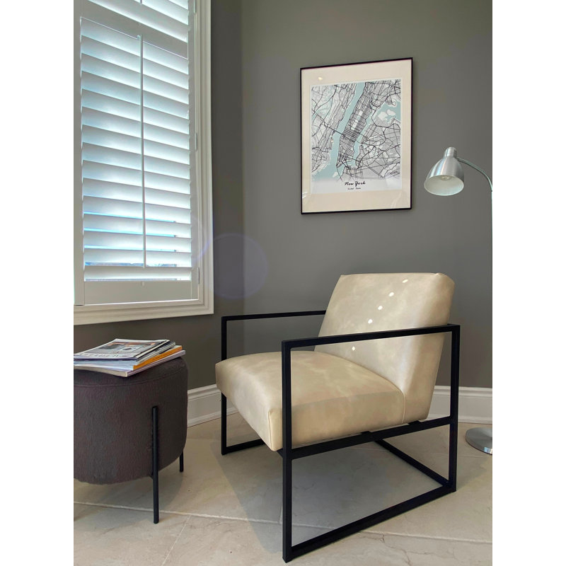 Fauteuil Analiese, Polyuréthane blanc cassé