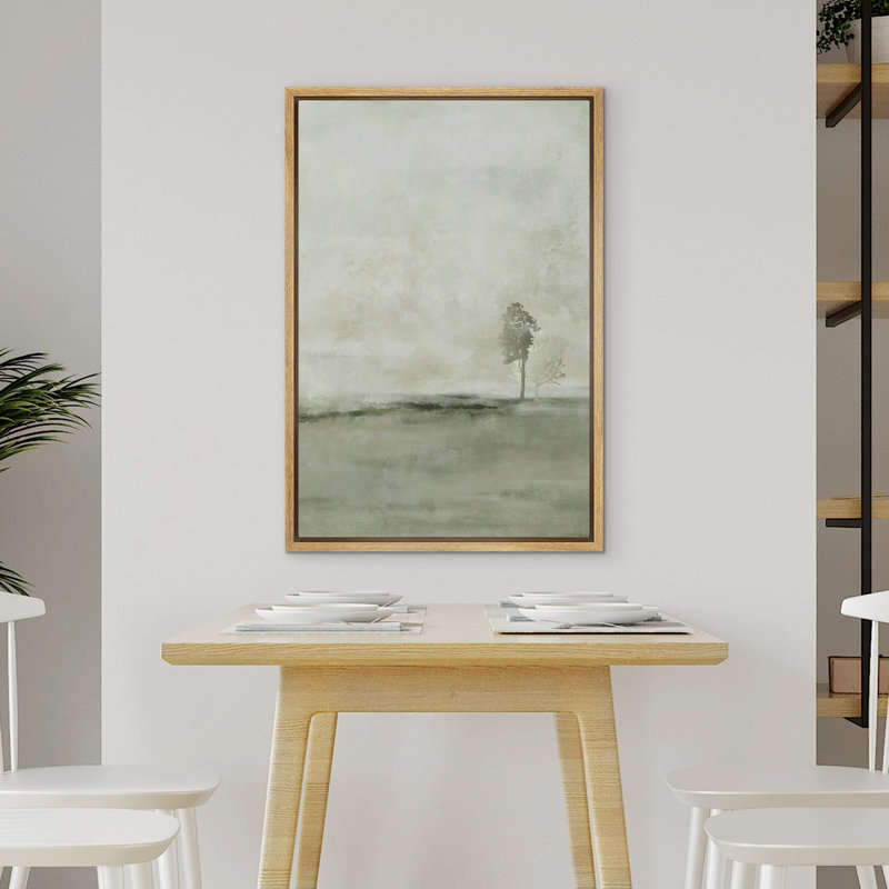 Voile de tranquillité «The Lone Tree» au milieu d'un brouillard murmure, art moderne, décoration botanique, H 36 po x l 24 po