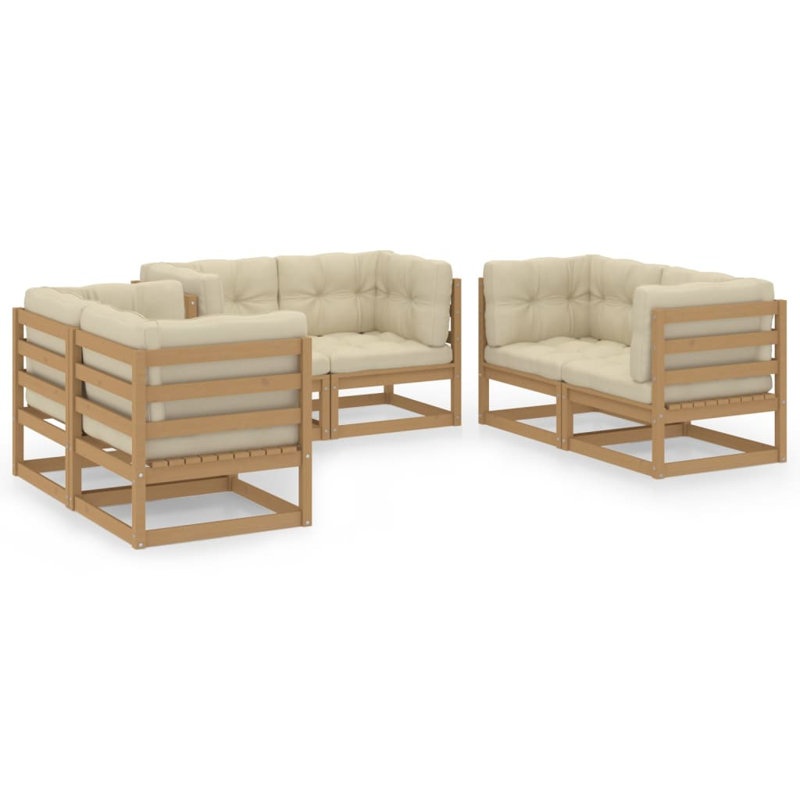 Sheniah 6 Piece Patio Lounge Set, Yes, Natural