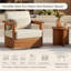 Ensemble 2 pièces de chaises pivotantes d'extérieur avec table d'appoint