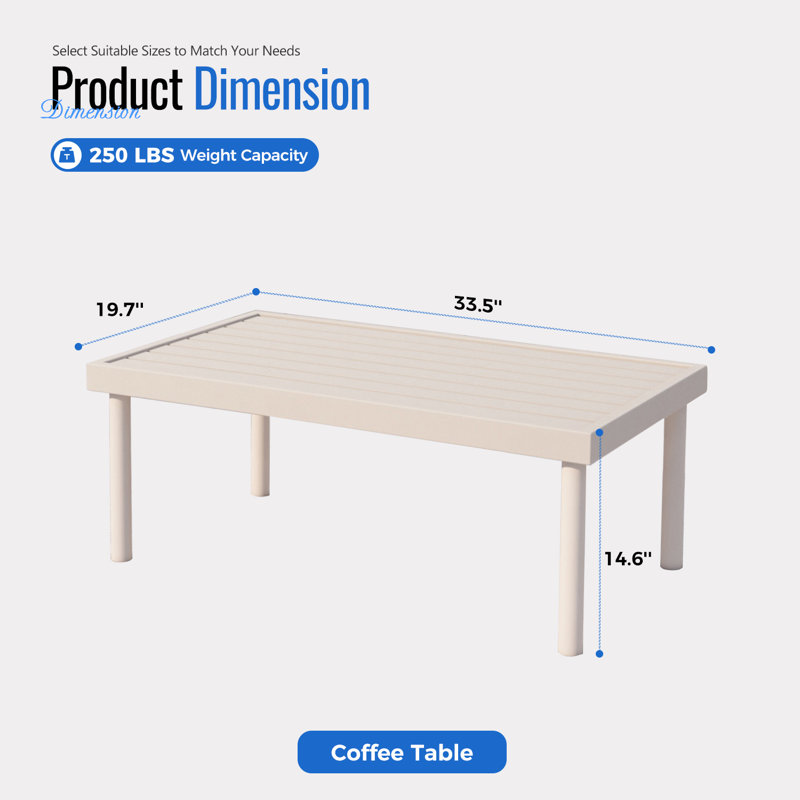 Table basse d'extérieur en aluminium Barnish