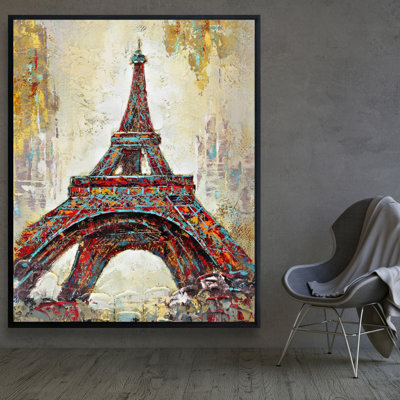 Abstract Eiffel Tower Print On Canvas