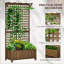 Outsunny Wood Planter with Trellis for Climbing Plants, Brown