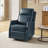 McGuffey Faux Leather Swivel Rocker Recliner with Metal Base-815473508