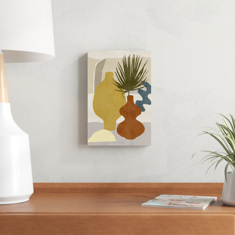 Vases décorés II, H 12 po x l 8 po, Toile tendue, Sans cadre