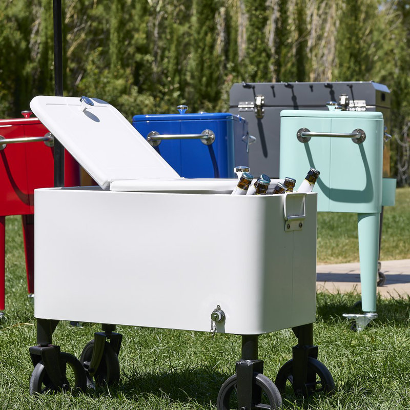 Banbridge Symple Stuff 56L Serving Station / Cart Cooler with wheels, White