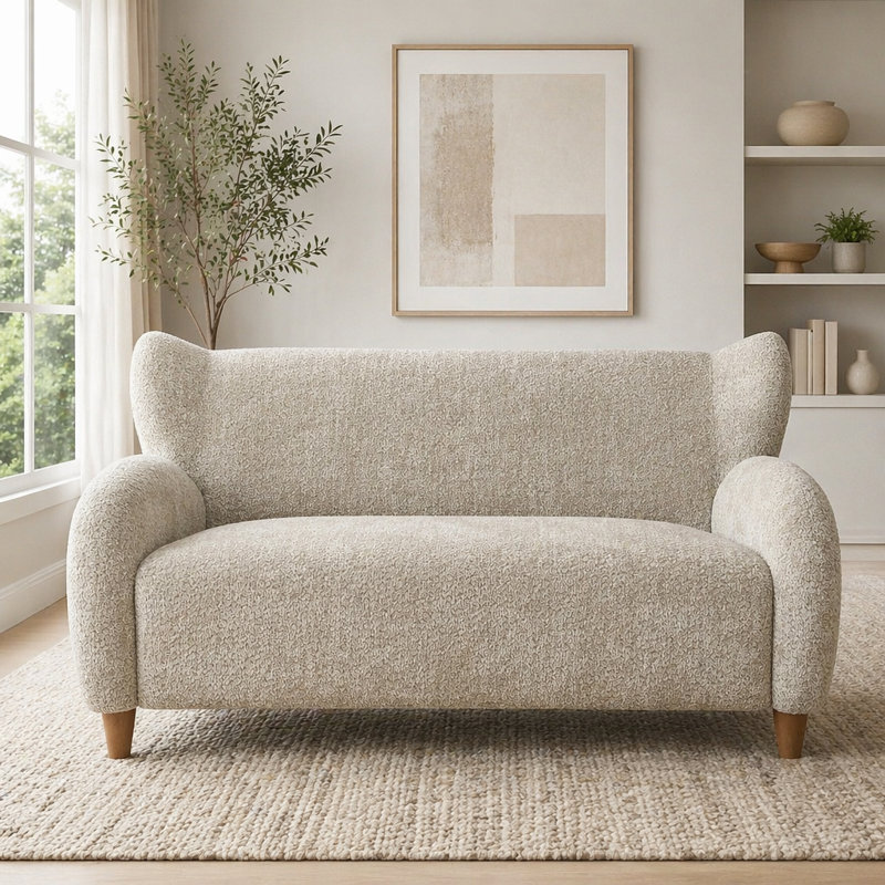 Causeuse en tissu 58 po, Chameau