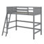 Lit mezzanine simple en bois avec échelle-916055668
