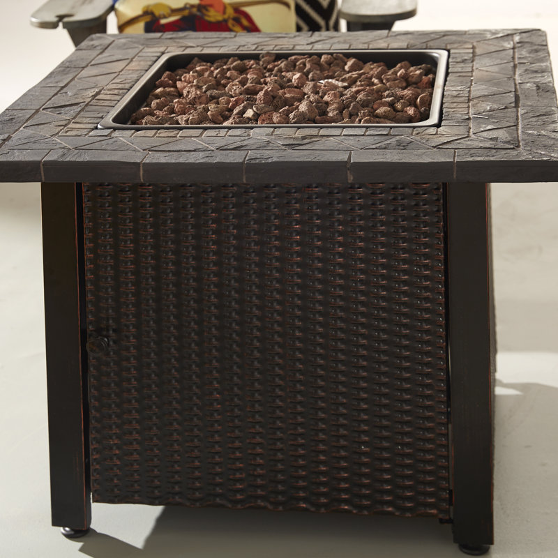 Endless Summer, Square LP Gas Outdoor Fire Pit with Decorative Tile Mantel