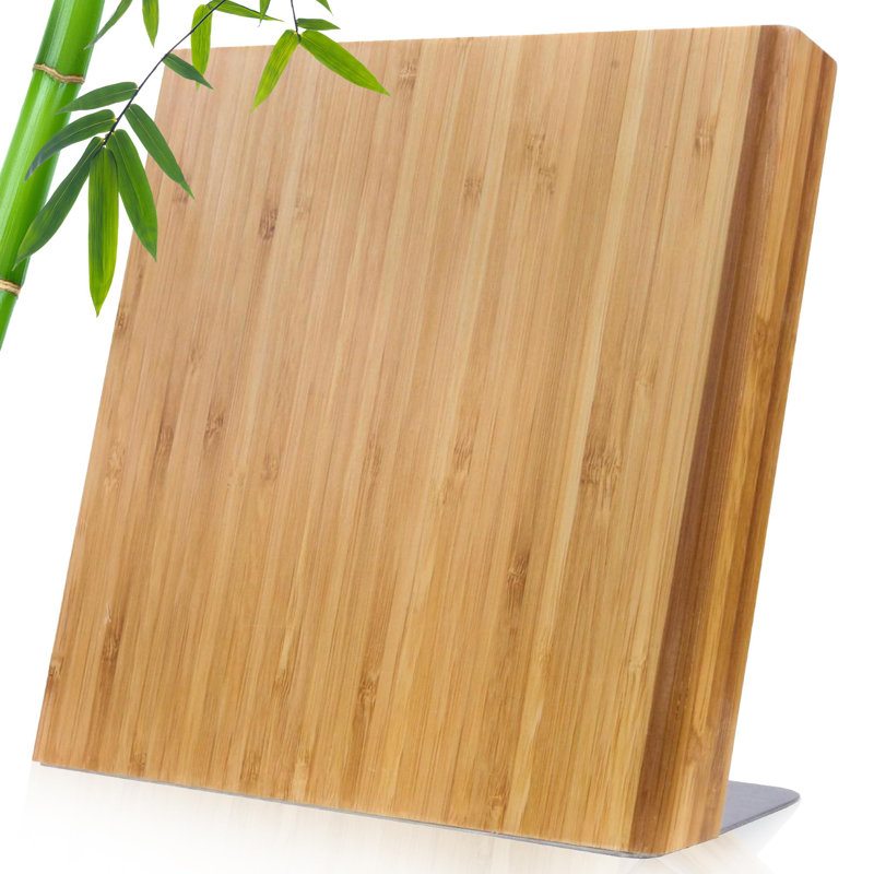 Porte-couteaux magnétique sans couteaux par - Porte-couteaux magnétique pour un rangement sûr, propre et bien rangé - Support à couteaux en bambou Support magnétique pour ustensiles de cuisine et plus - Support à couteaux élégant
