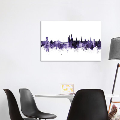 Lowa City, Lowa Skyline by Michael Tompsett - 1 Piece Wrapped Canvas Wall Art