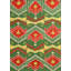 Area Rug in Green/Red