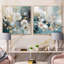 Blue Marble Gold Floral Impressions - Ensemble de 2 collages floraux carrés-1165986421-1165986420