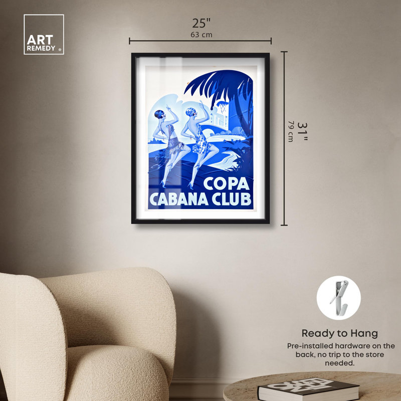«Flapper Fantasy Shadowbox Print» par Art Remedy, H 31 po x l 25 po, Noir