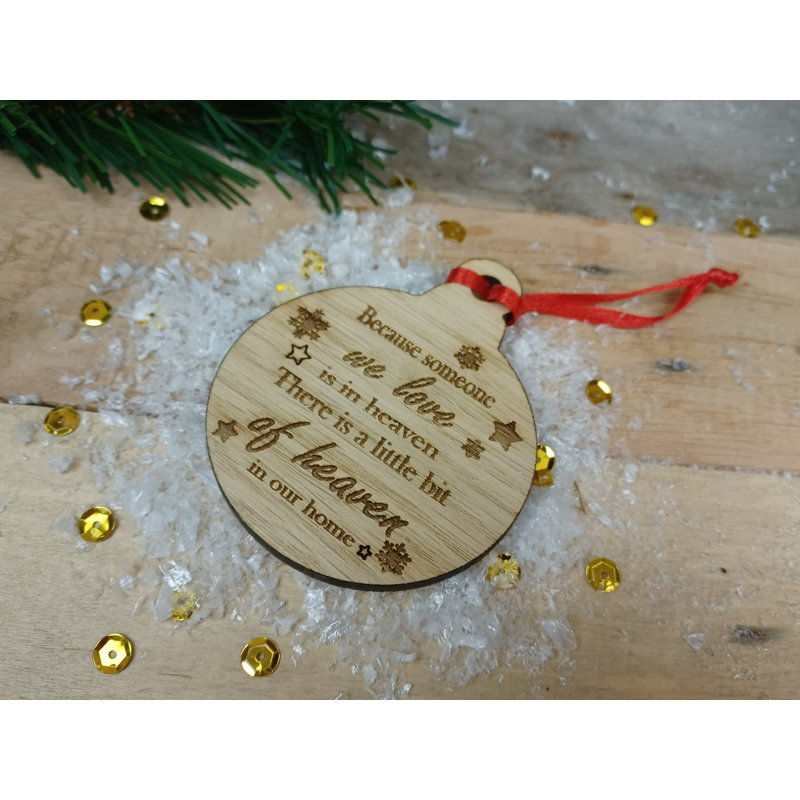 8cm Handmade Wood Bauble