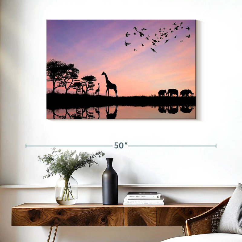 Brampt, animaux du safari africain, H 26 po x l 39 po