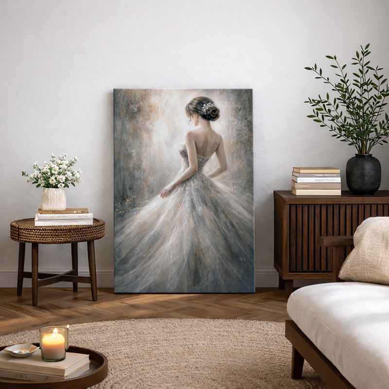 «Elegant Woman Back Dress», œuvre d'art, impression de chambre à coucher, impression sur toile encadrée, Toile tendue