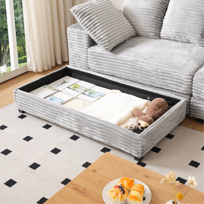 Canapé modulaire 108,6 po, Gris