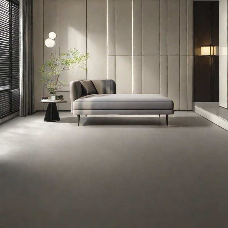 Chaise longue rembourrée Tione, Gris, Accoudoir à gauche (vu de face)