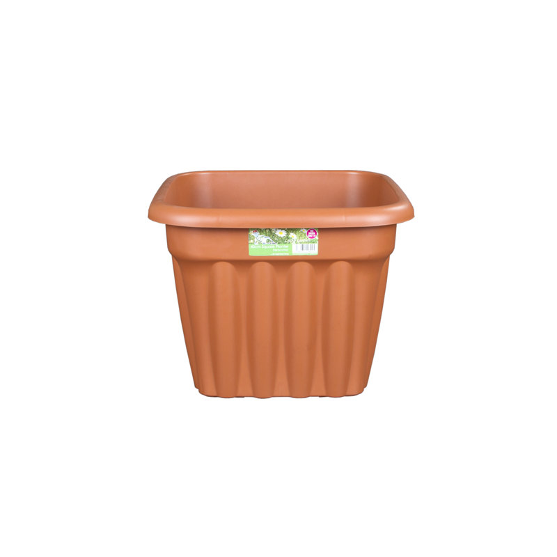Wham Vista Square Planter, Terracotta, 30cm H x 40cm W x 40cm D, 5
